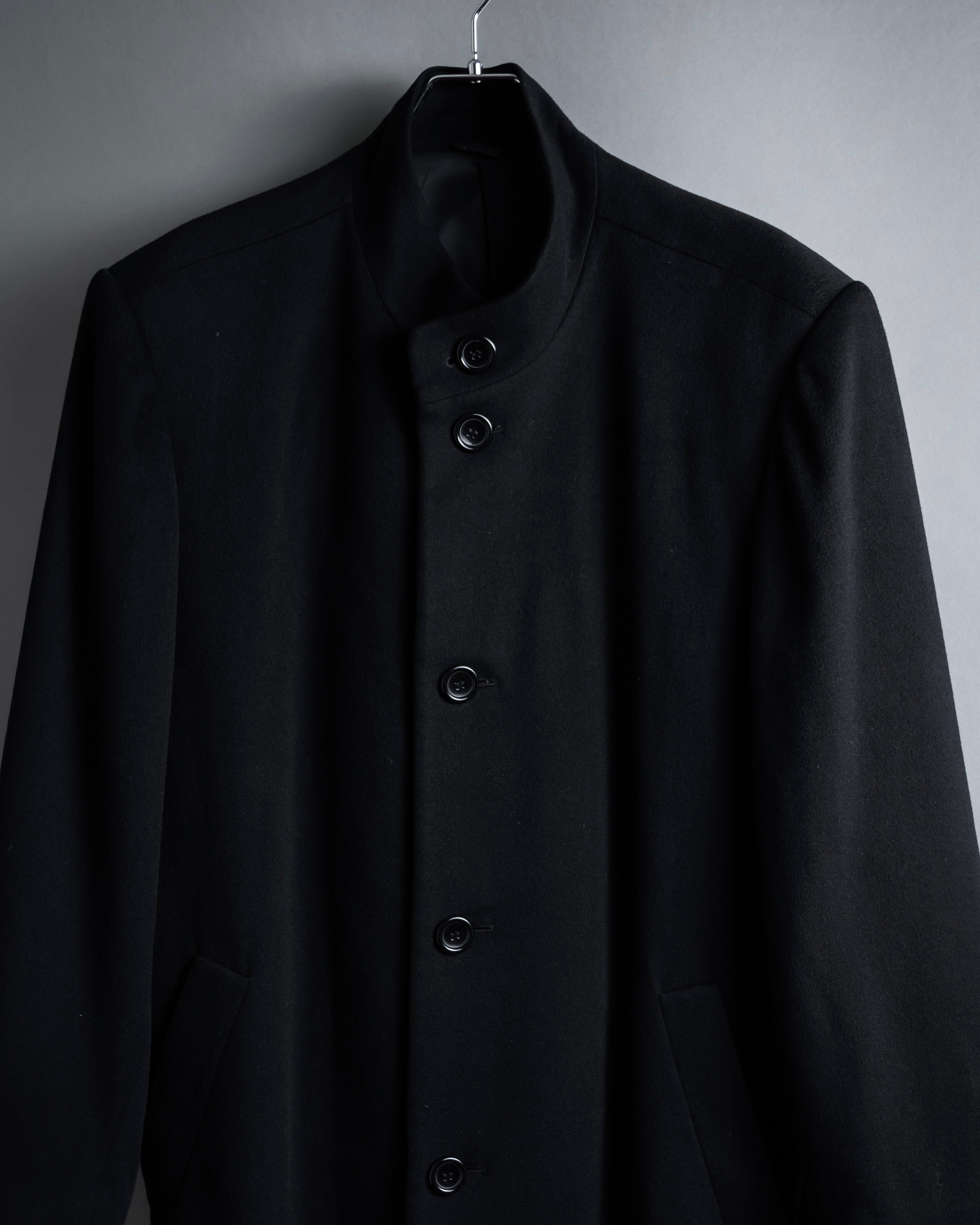 "BARBERINI" Minimalist detail 100% cashmere stand collar coat