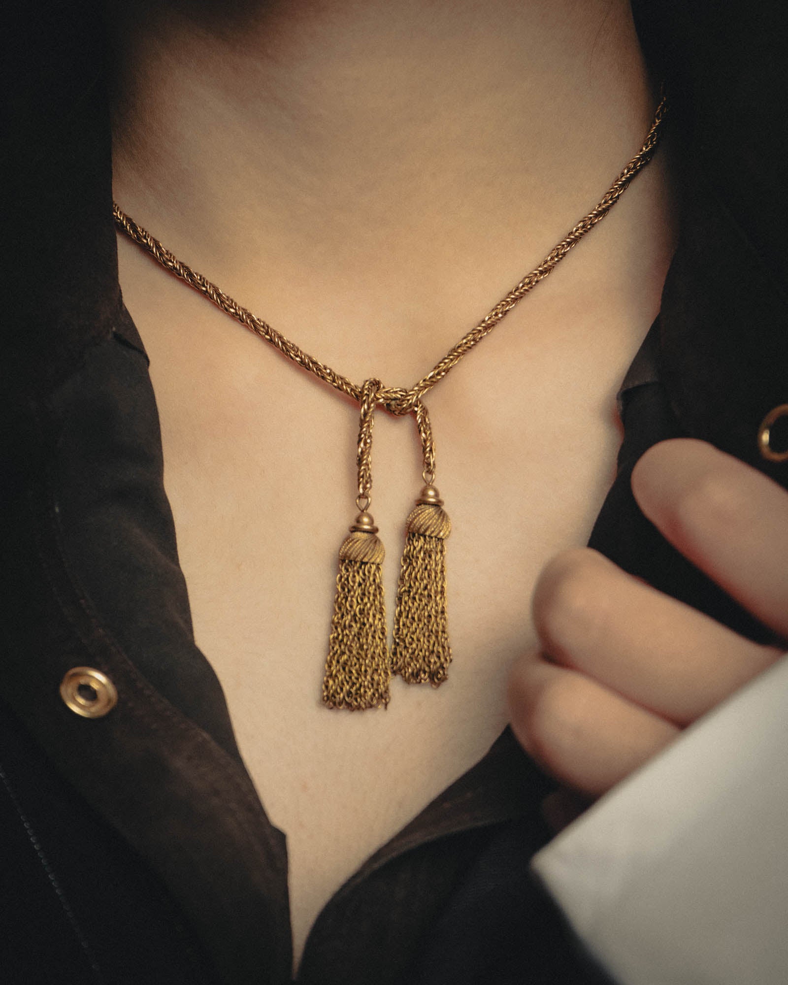 -SPECIAL- “Christian Dior“ 70’s-80’s Tassel rope chain necklace