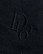 "Christian Dior" Satin ribbon waist detail hooded dress