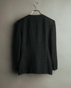 -SPECIAL- "Christian Dior" 80's-90's Textured collarless wool jacket