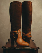 -SPECIAL- “Ralph Lauren” 2010’s-20’s Sareena washed vachetta long boots