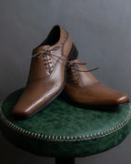 "KATHARINE HAMNETT" Perforated square toe lace-up leather shoes