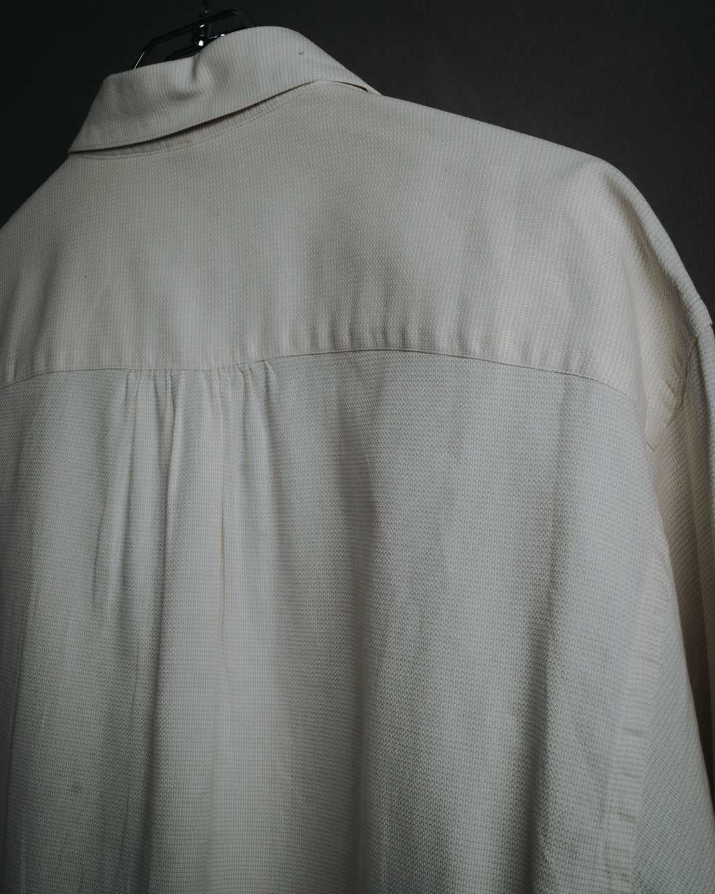 "VALENTINO UOMO" 80’s-90’s Textured pique cotton dress shirt