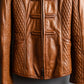 "EMPORIO ARMANI"  Quilted design brown color leather jacket