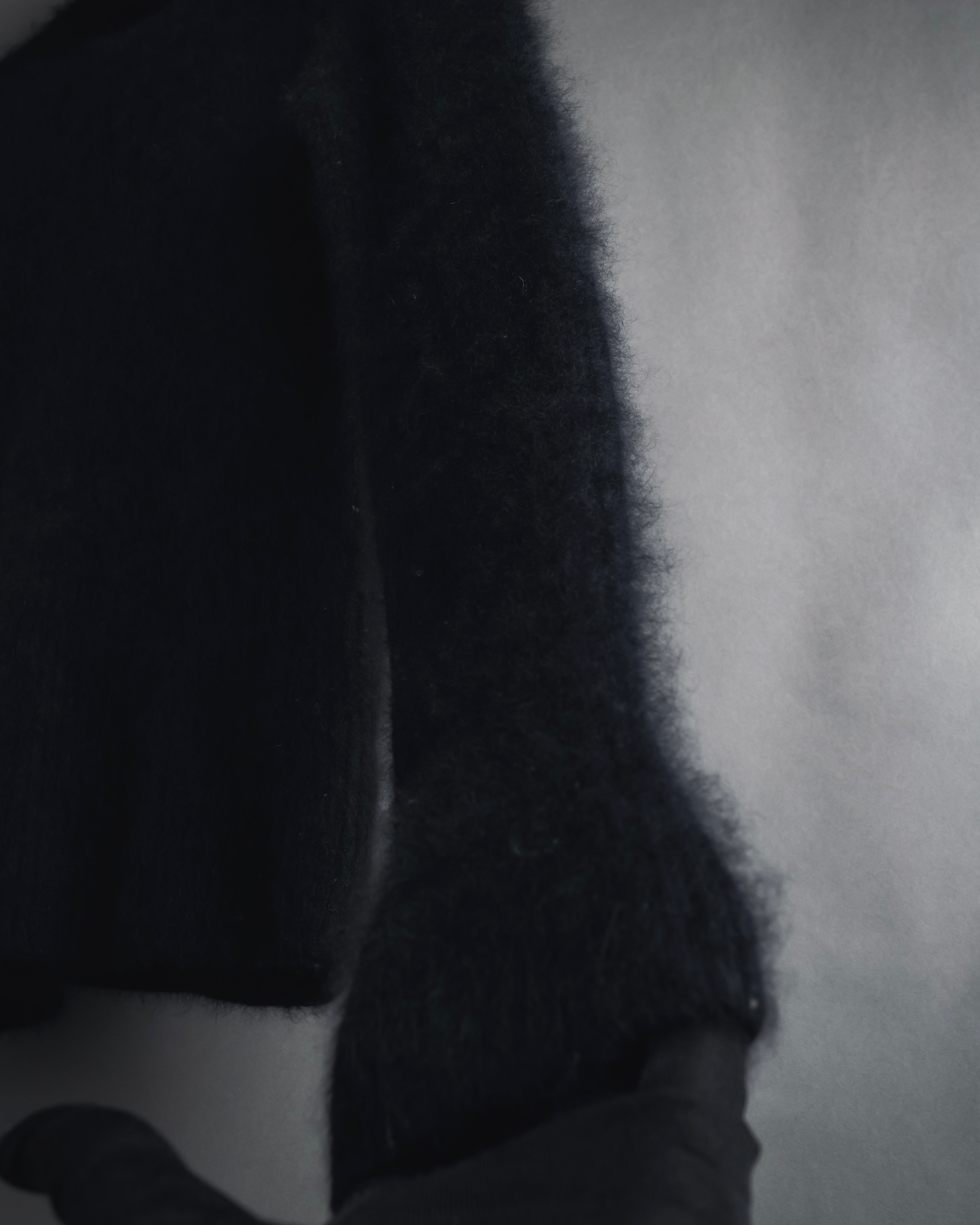 "I WISH" Angora-blend fuzzy turtleneck knit