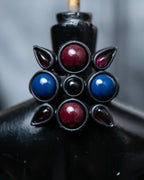 "LOUIS VUITTON"　Geometric color stone ring