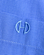 CÉLINE/ Beautiful Colored Logo Embroidered Cotton Shirt Blue