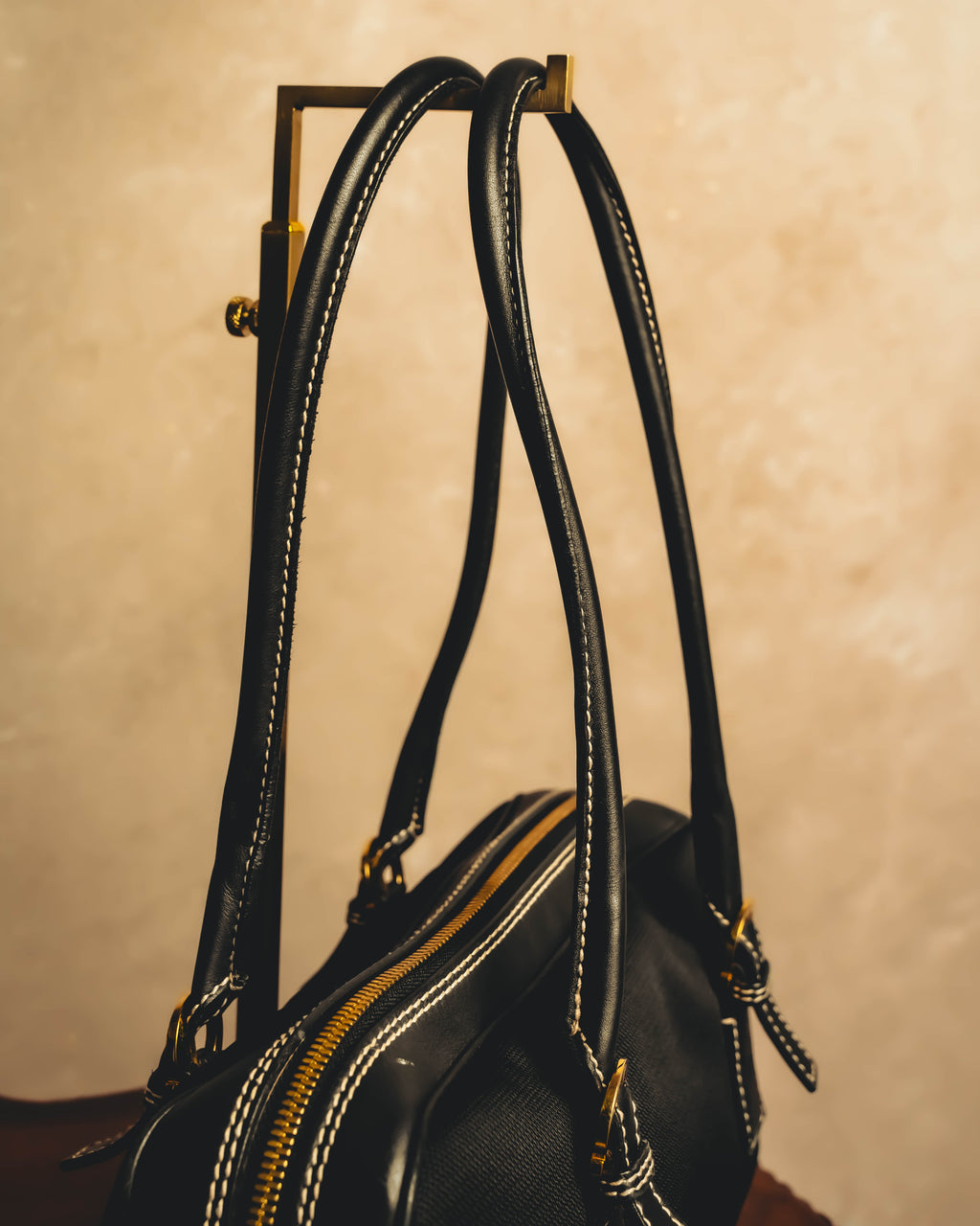 “Salvatore Ferragamo” 90’s-00’s Gancini-detail textured canvas shoulder bag