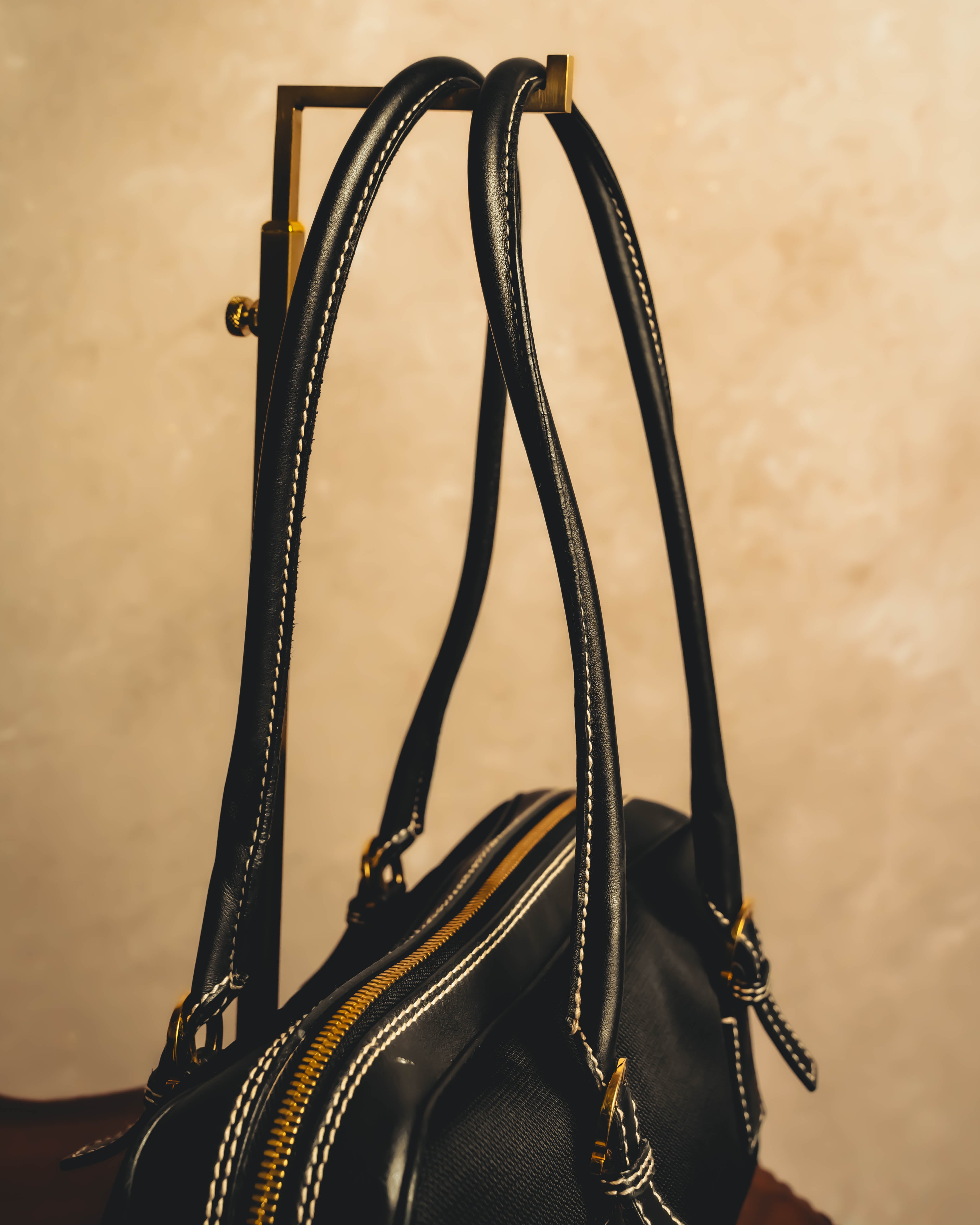 “Salvatore Ferragamo” 90’s-00’s Gancini-detail textured canvas shoulder bag