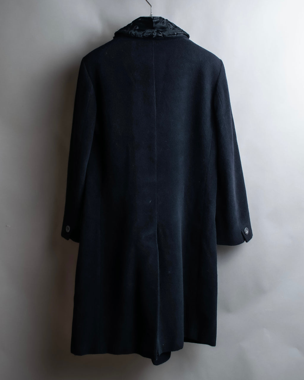 "Max Mara"
 Swakara fer collar oversized wrap style chester coat
