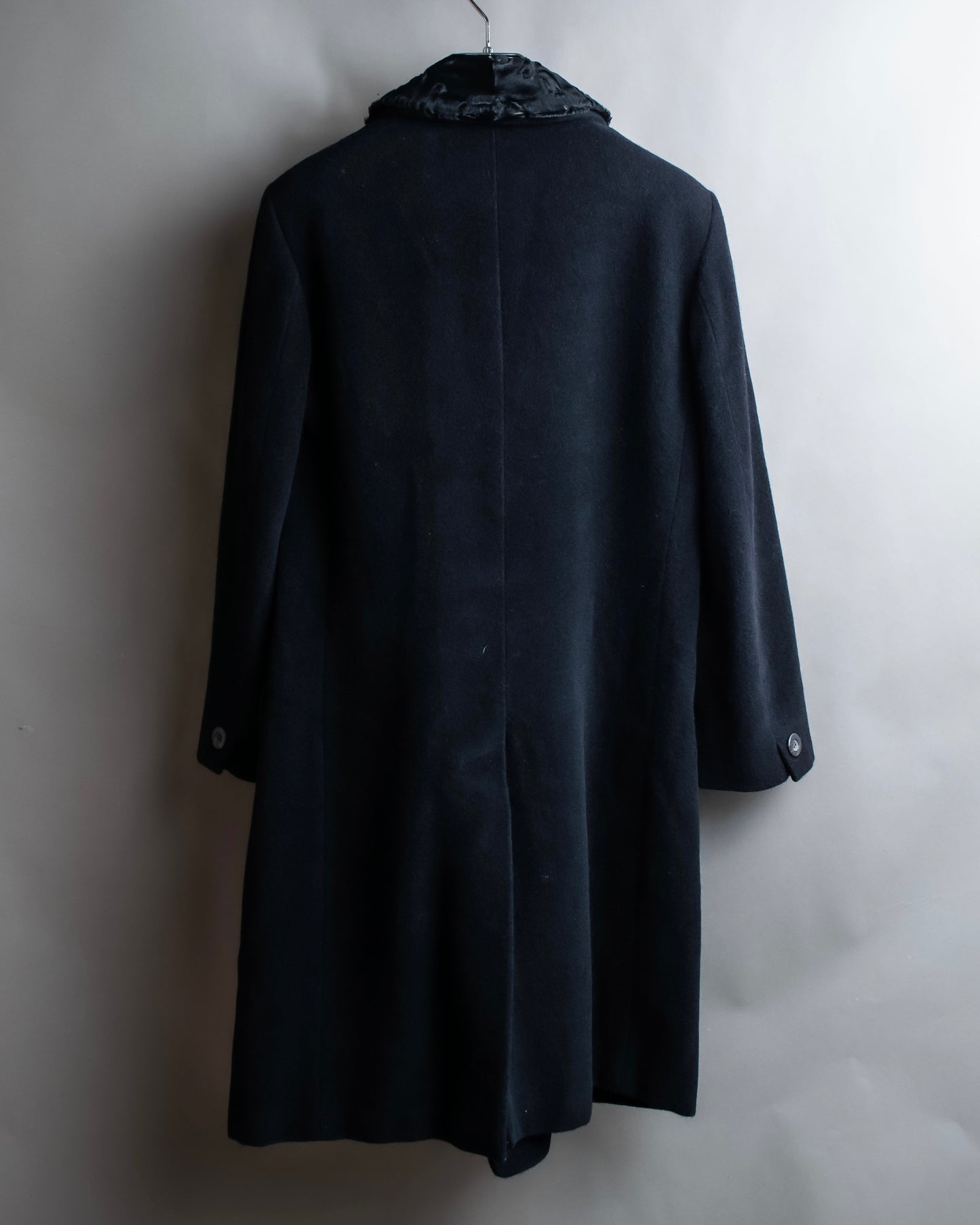 "Max Mara" 
Swakara fer collar oversized wrap style chester coat