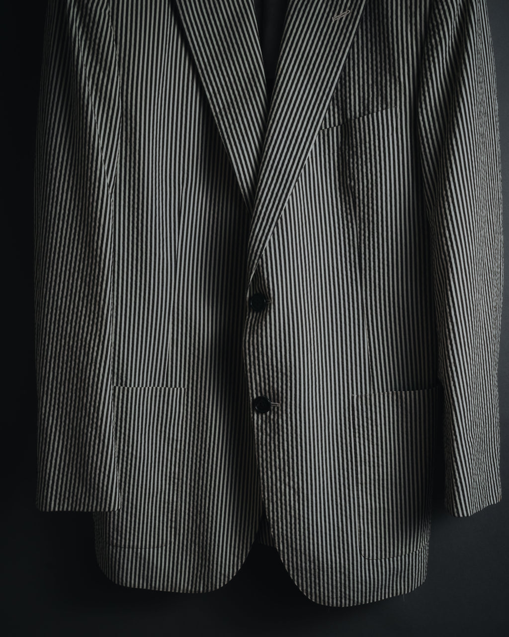 "HERMES" 00's striped stretch cotton tailored jacket