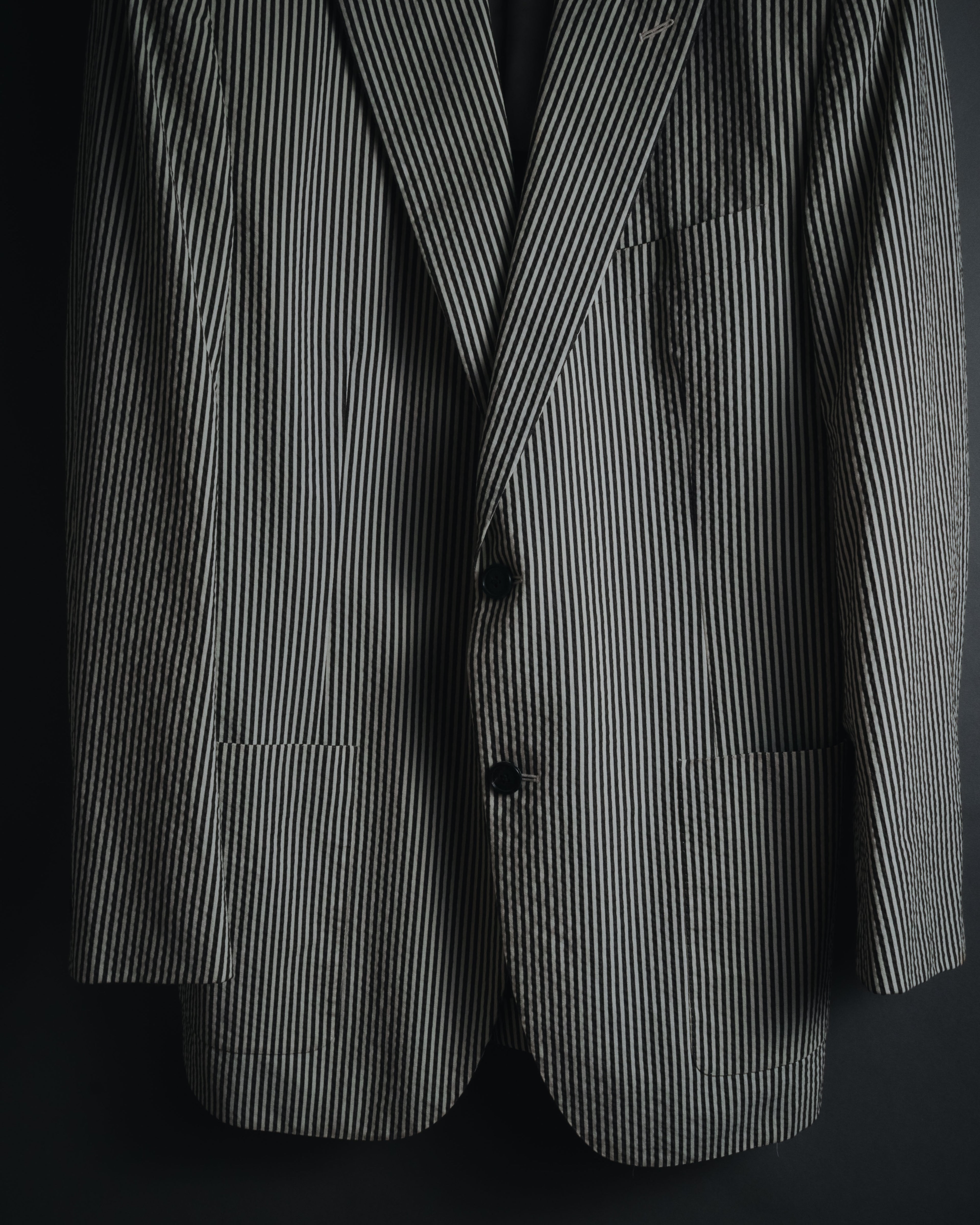 "HERMES" 00's striped stretch cotton tailored jacket
