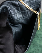 "CELINE" Triomphe logo quilted leather shoulder bag