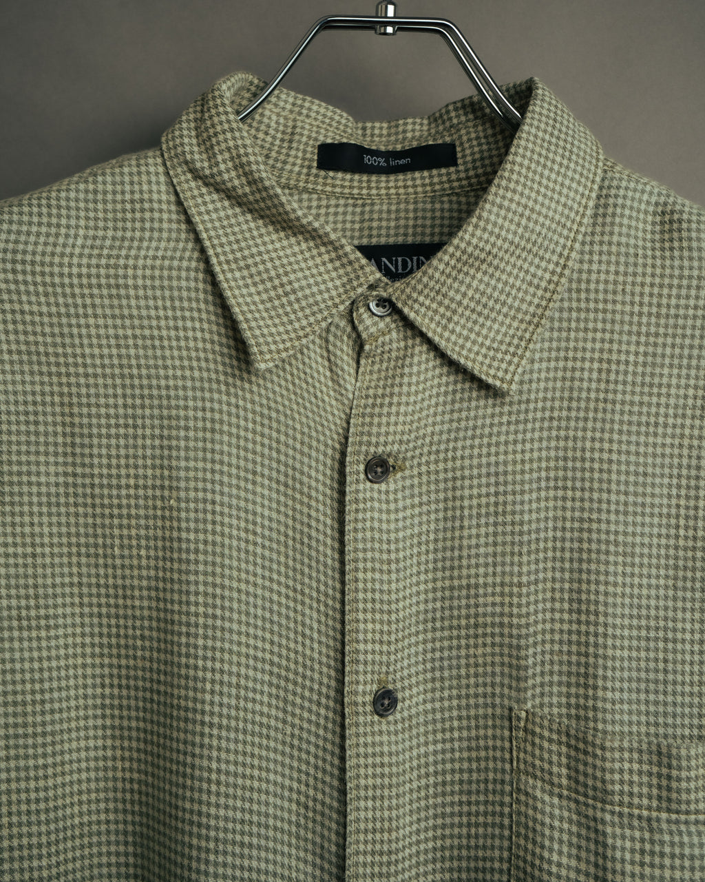 -MOOD Vintage Collections-
90’s Houndstooth linen relaxed shirt