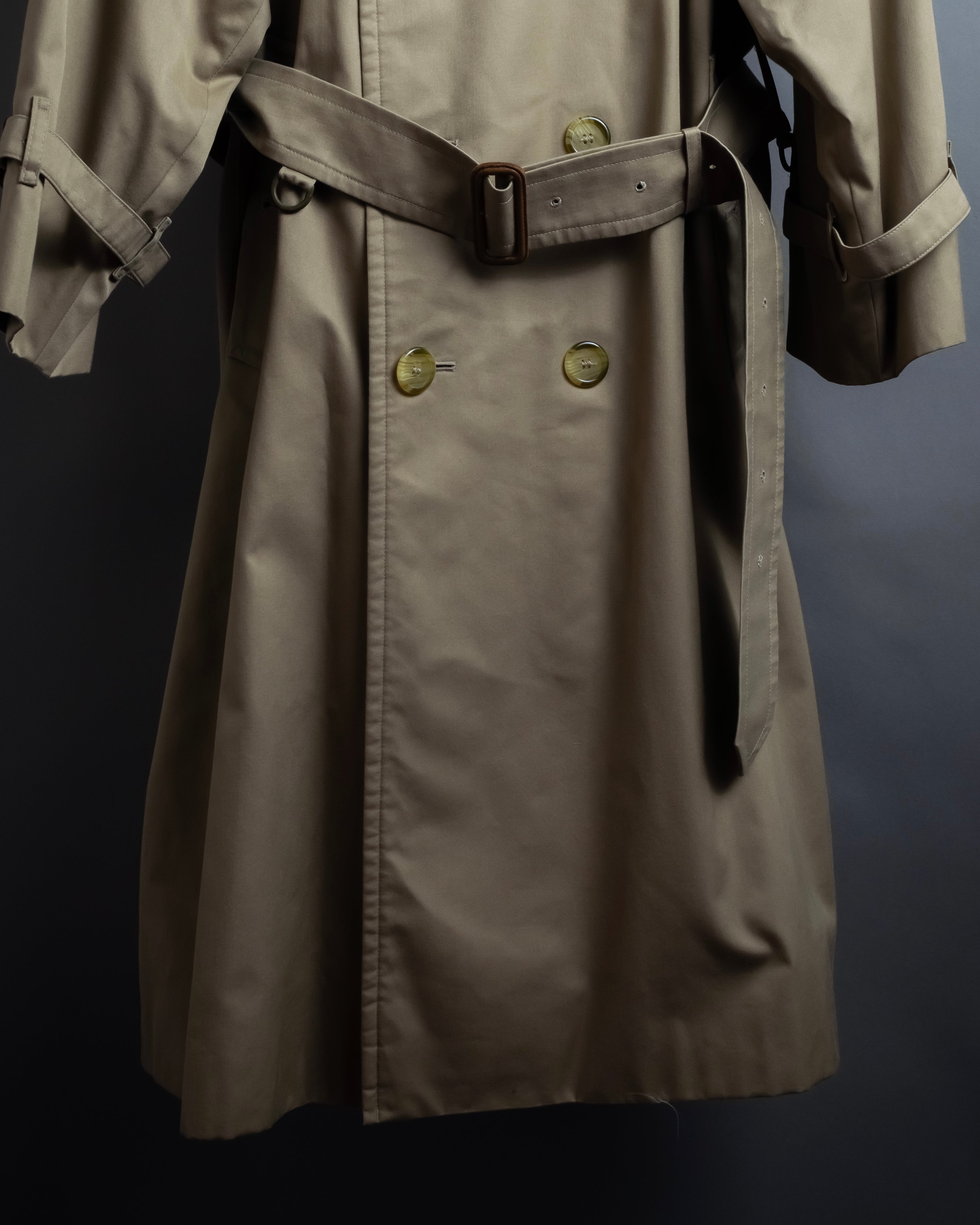 "BURBERRYS" Traditional detail double-breasted stand color trench coat