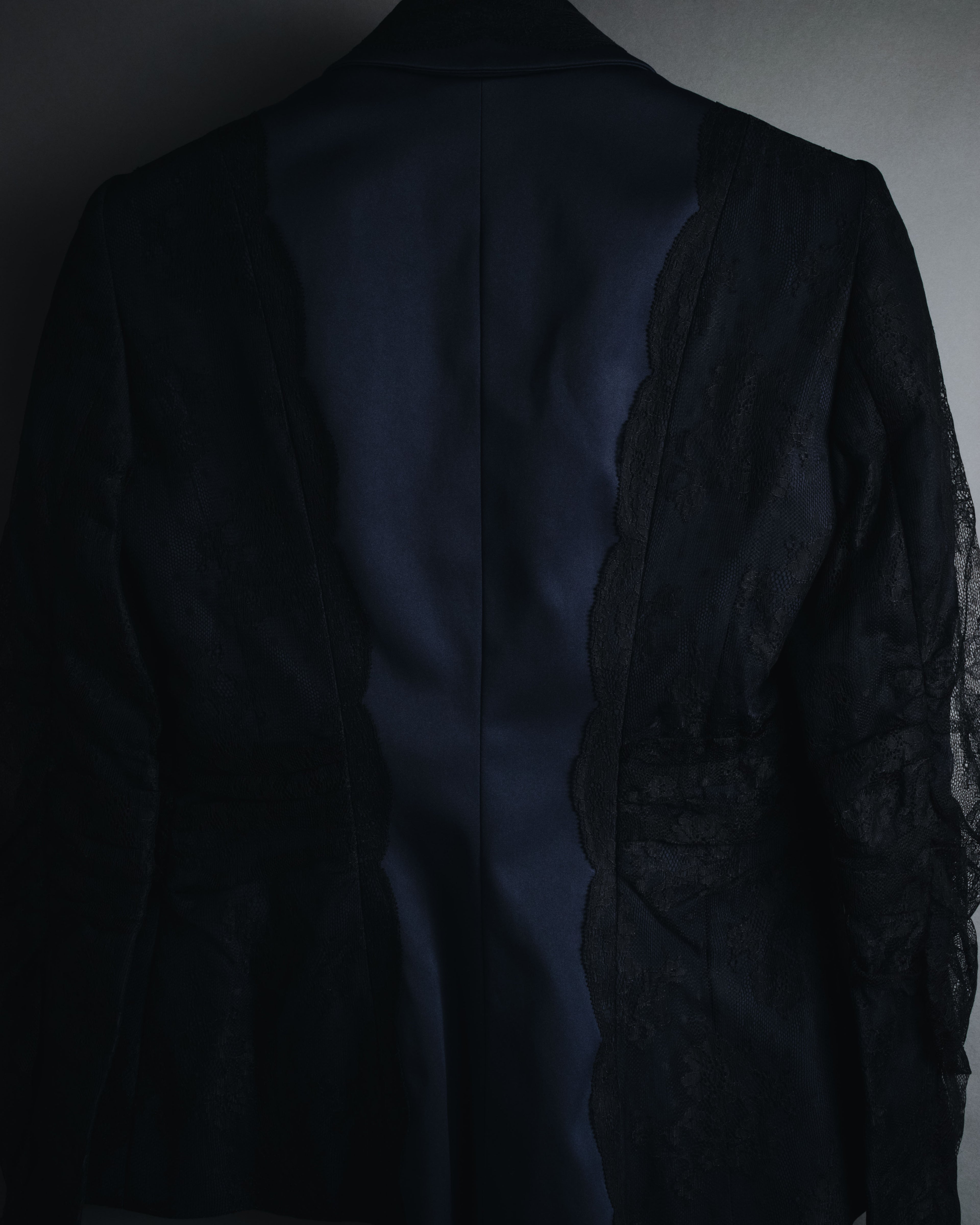 "ARMANI COLLEZIONI" Sheer lace layered tailored jacket