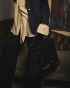 –SPECIAL– “GUCCI” 90’s-00’s Bamboo handle drawstring leather tote bag