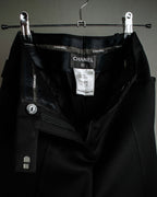 "CHANEL" Fringe design high waist straight cut slacks