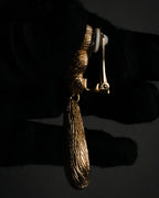 "Christian Dior" 70’s-80’s bark texture drop clip earrings