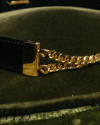 “CÉLINE” 70’s-80’s horsebit chain leather belt