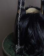 "MAISON MARGIELA" Wig fur design chain shoulder leather bag