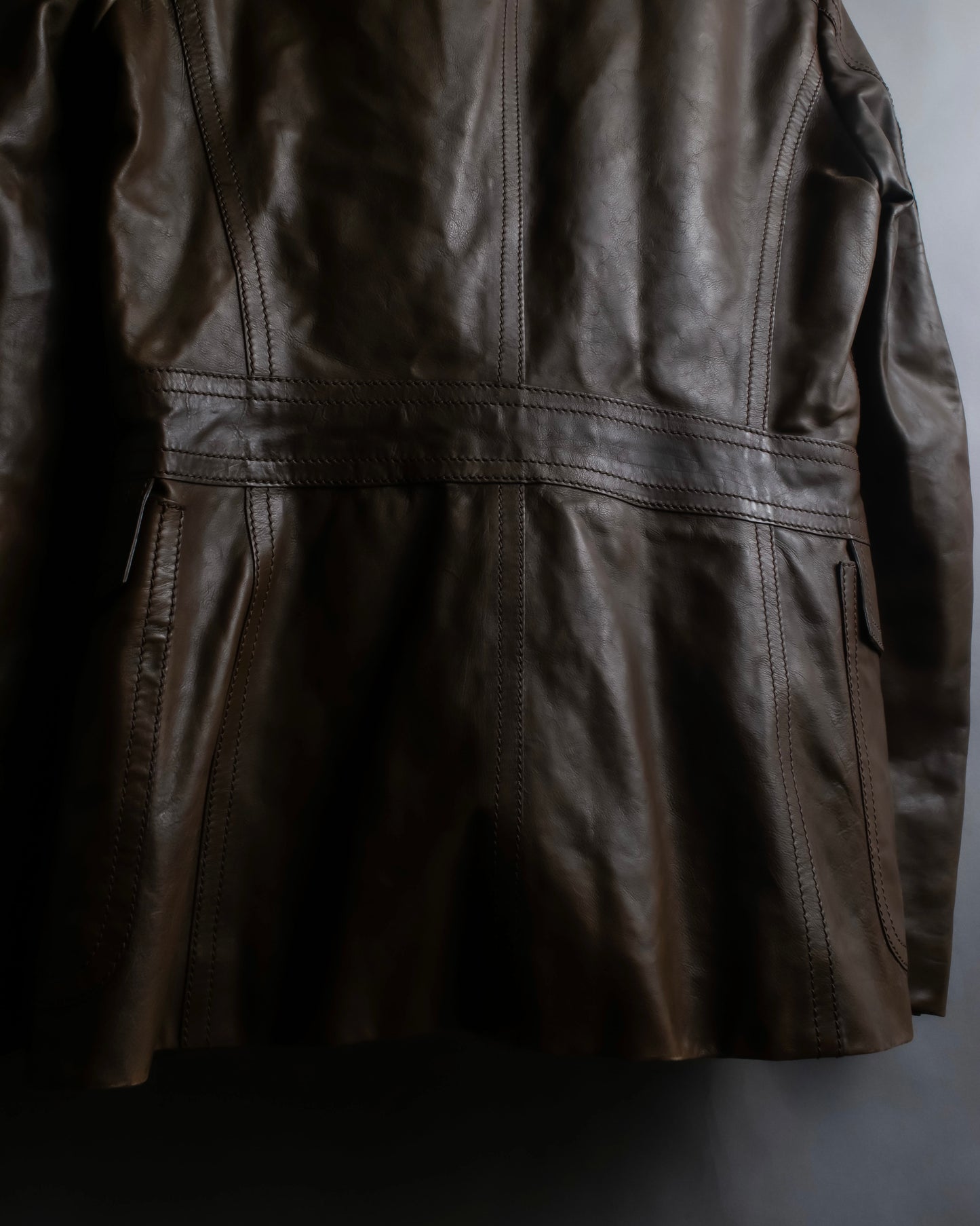 "GUCCI" Oversized calf leather tailored jacket