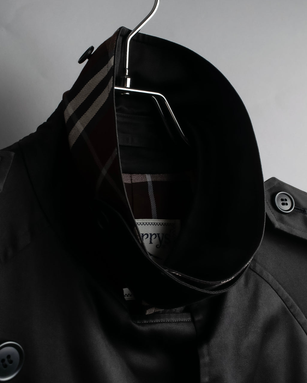 "BURBERRYS" Traditional detail double-breasted stand color trench coat