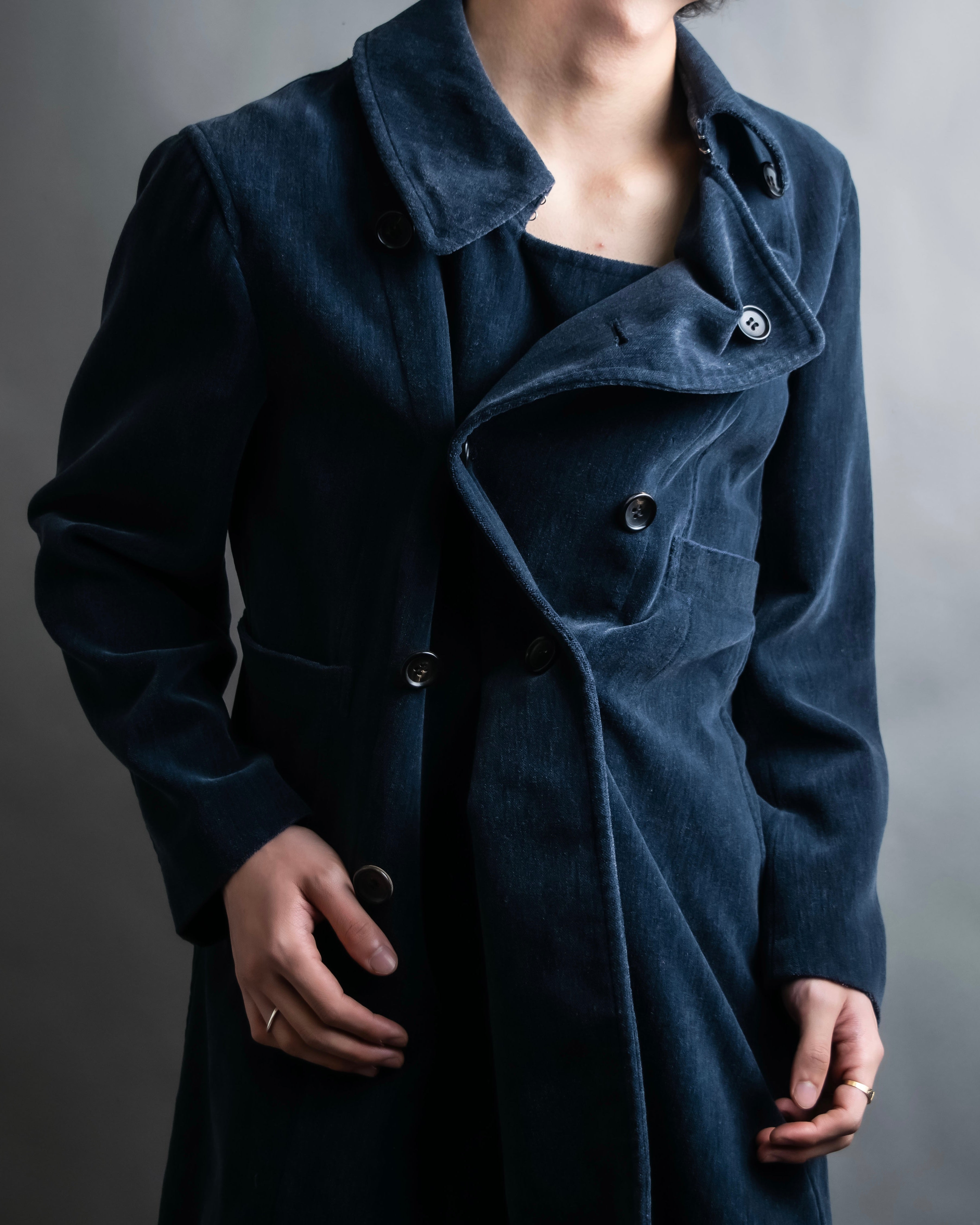 "Comme des garçons robe de chambre" Beautiful velour double half coat