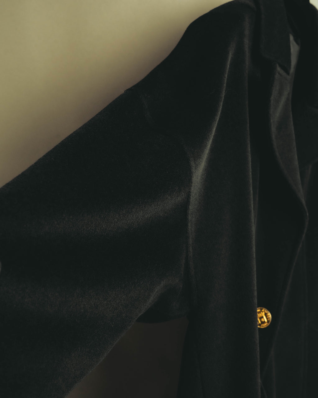 -SPECIAL- "CHANEL" 80's-90's Cambon button oversized long coat