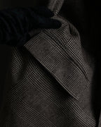 "YVES SAINT LAURENT" Glen plaid oversized wool tailored jacket