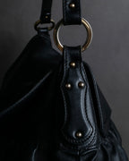 "FENDI" Gathered design leather one-shoulder bag