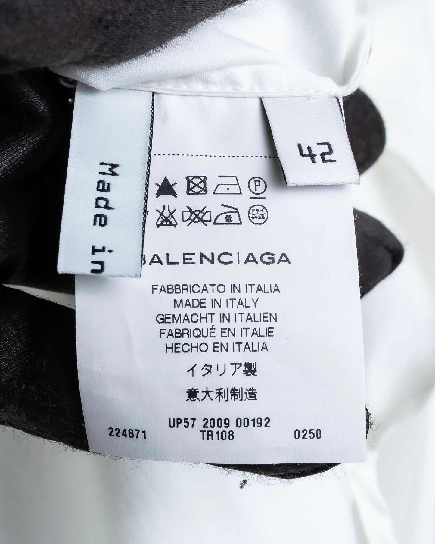 "BALENCIAGA" Gathered design box cut white shirt