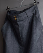 "CHANEL" 90's Gold button design straight line skirt