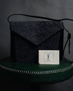 "Yves Saint Laurent" 80’s-90’s Astrakhan-flap envelope shoulder bag