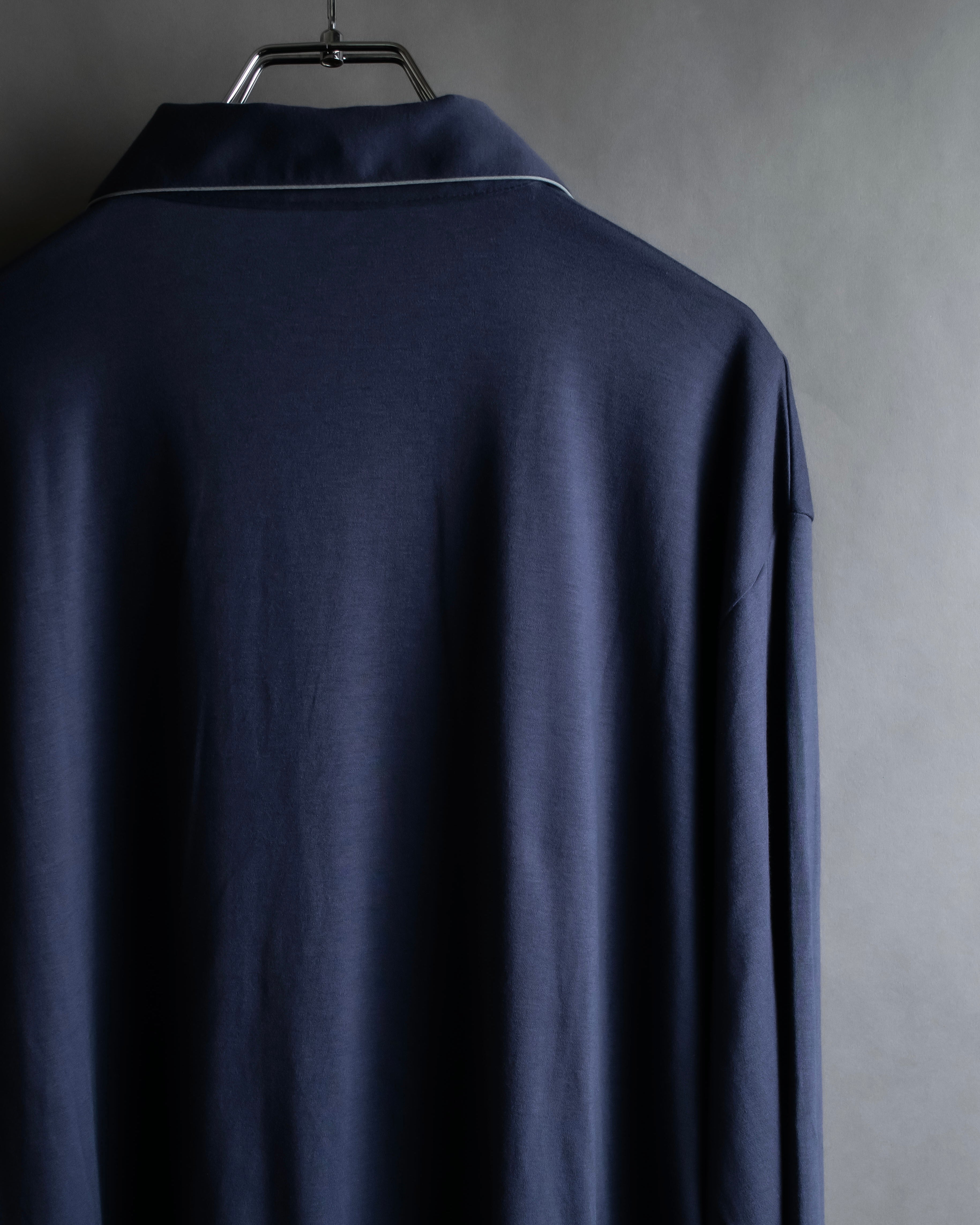 "CELINE" Piping design blue pajama set up