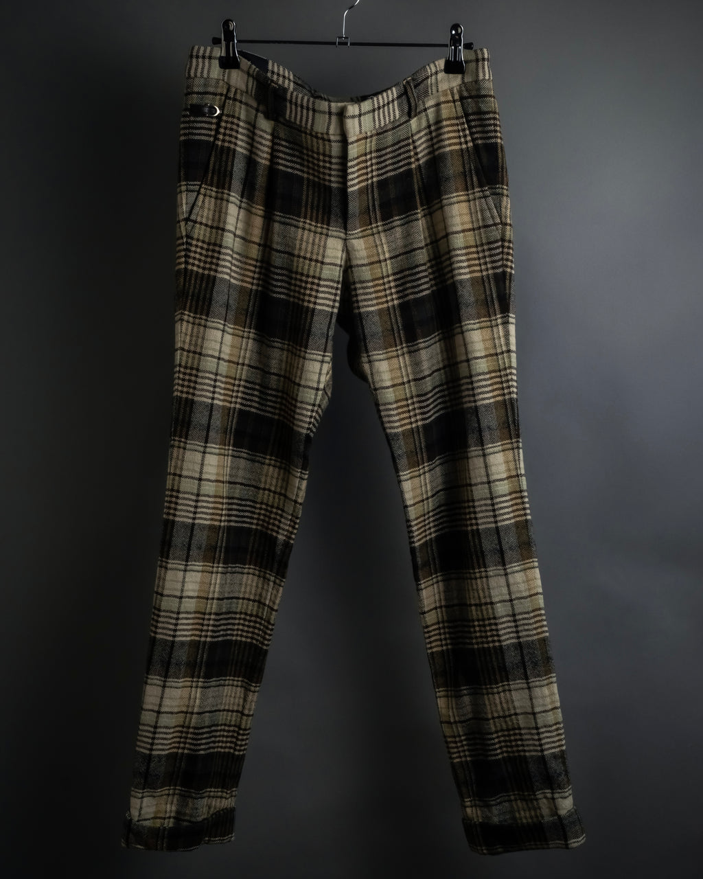 "GUCCI" Brushed check pattern tapered pants