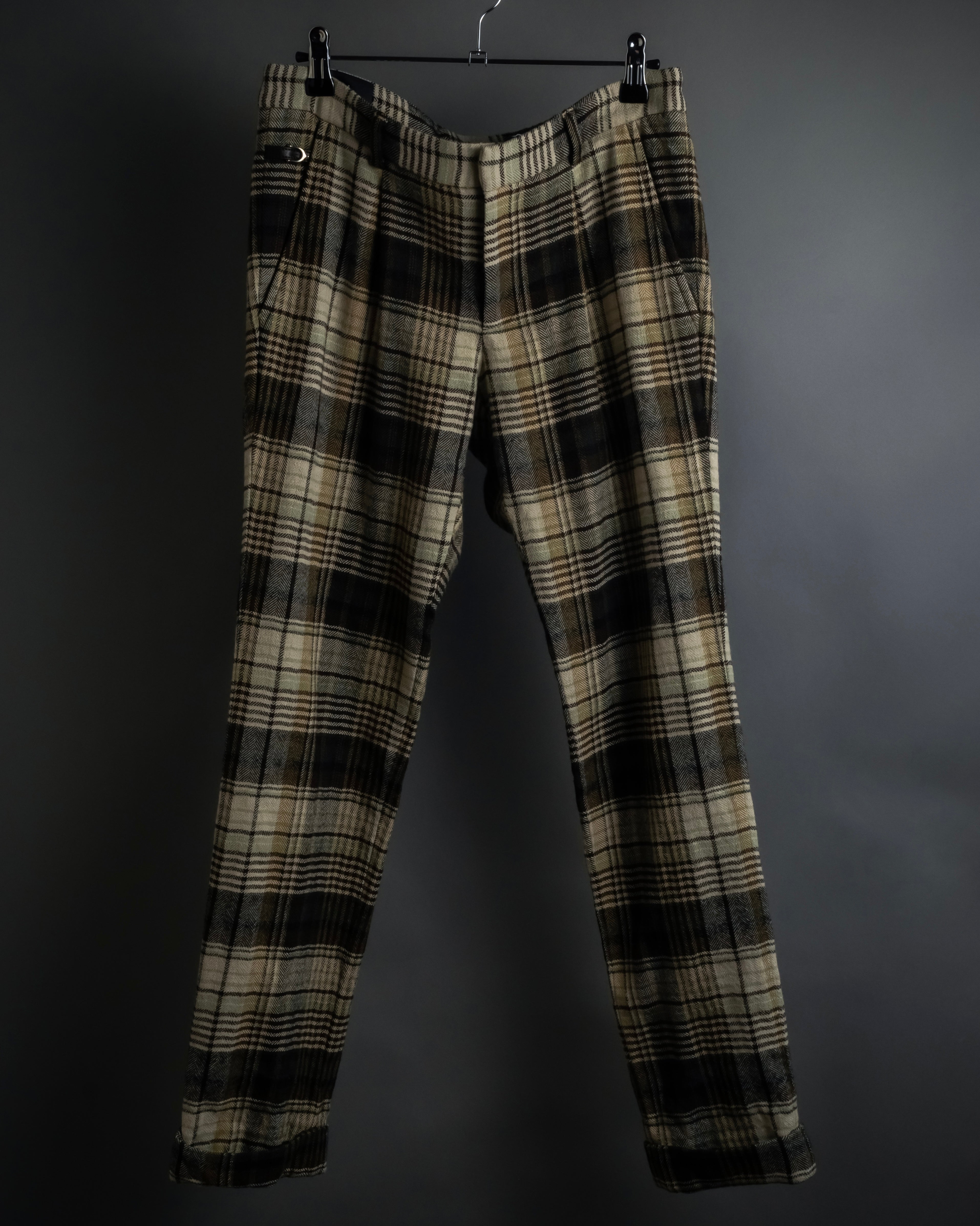 "GUCCI" Brushed check pattern tapered pants