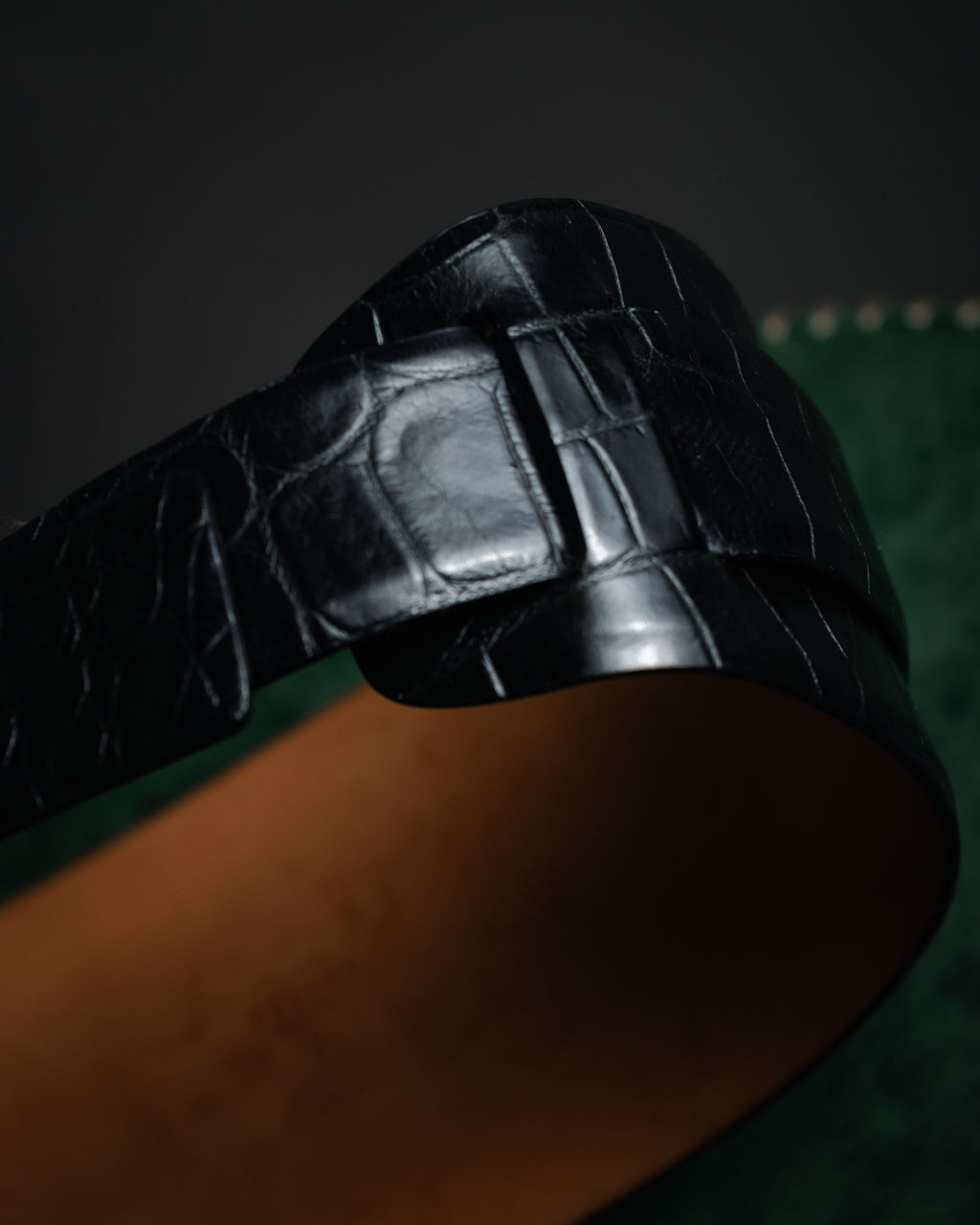 –SPECIAL– “CELINE” 18’s Croc embossed double wrap corset belt