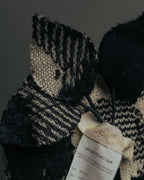 -SPECIAL- “VALENTINO” 00’s houndstooth lace flower corsage