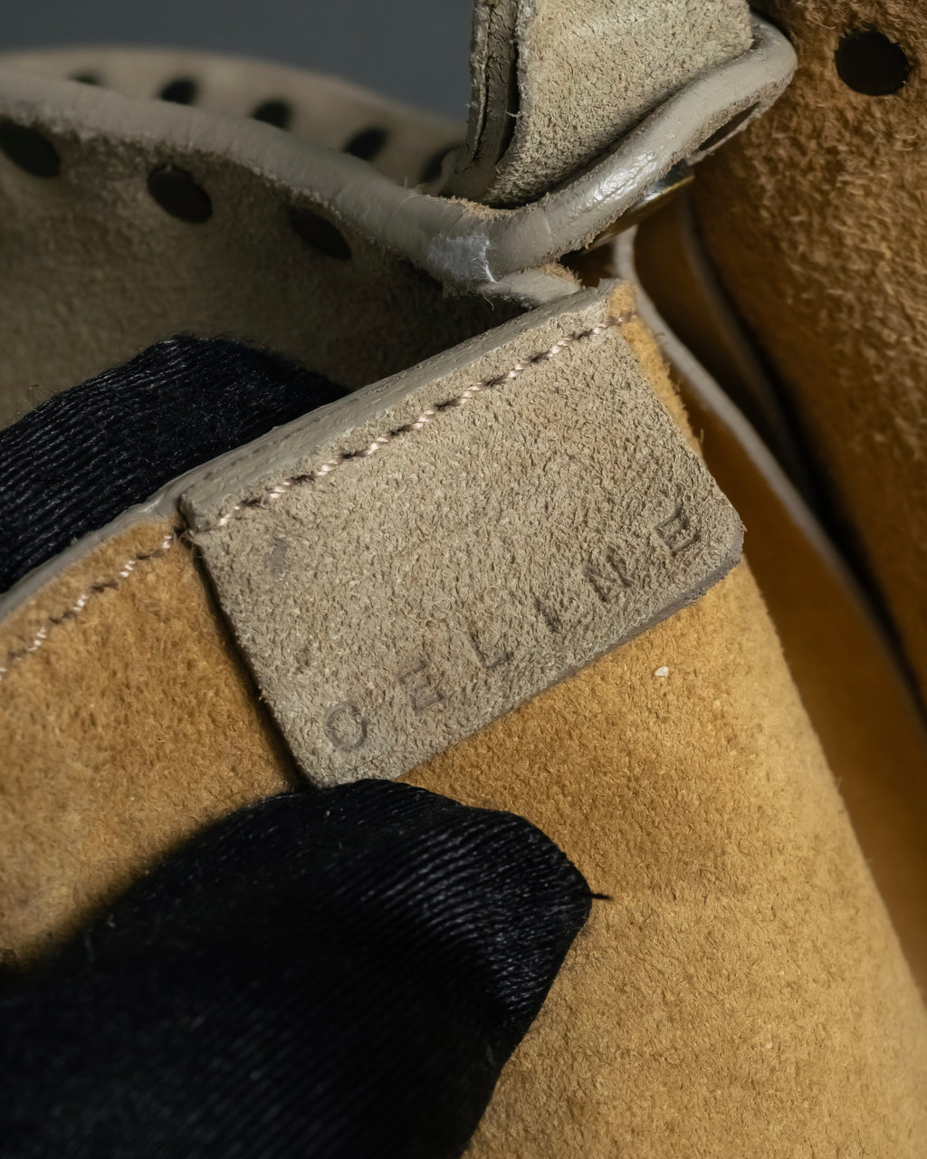 "CELINE" Studs design suede leather shoulder bag