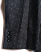 GIORGIO ARMANI/ Oversized Stripe Single Breasted 3B Tailored Jacket Gray