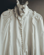 -SPECIAL- “YVES SAINT LAURENT” 70’s-90’s Ruffled high-neck blouse