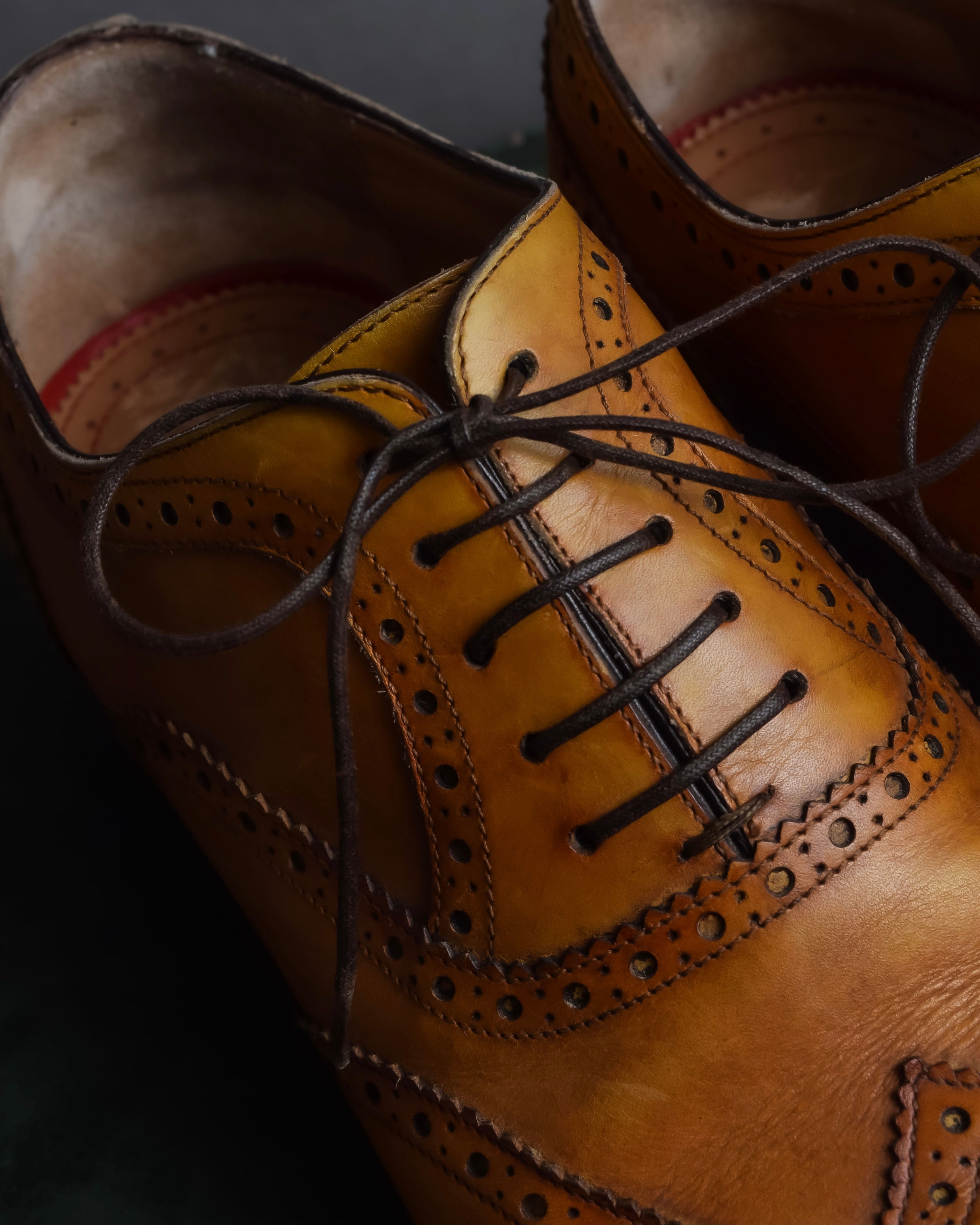 "Christian Louboutin" Brogue detail wingtip leather shoes