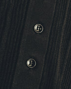 "SAINT LAURENT PARIS" 2020's Sheer ribbed silk blend polo cardigan