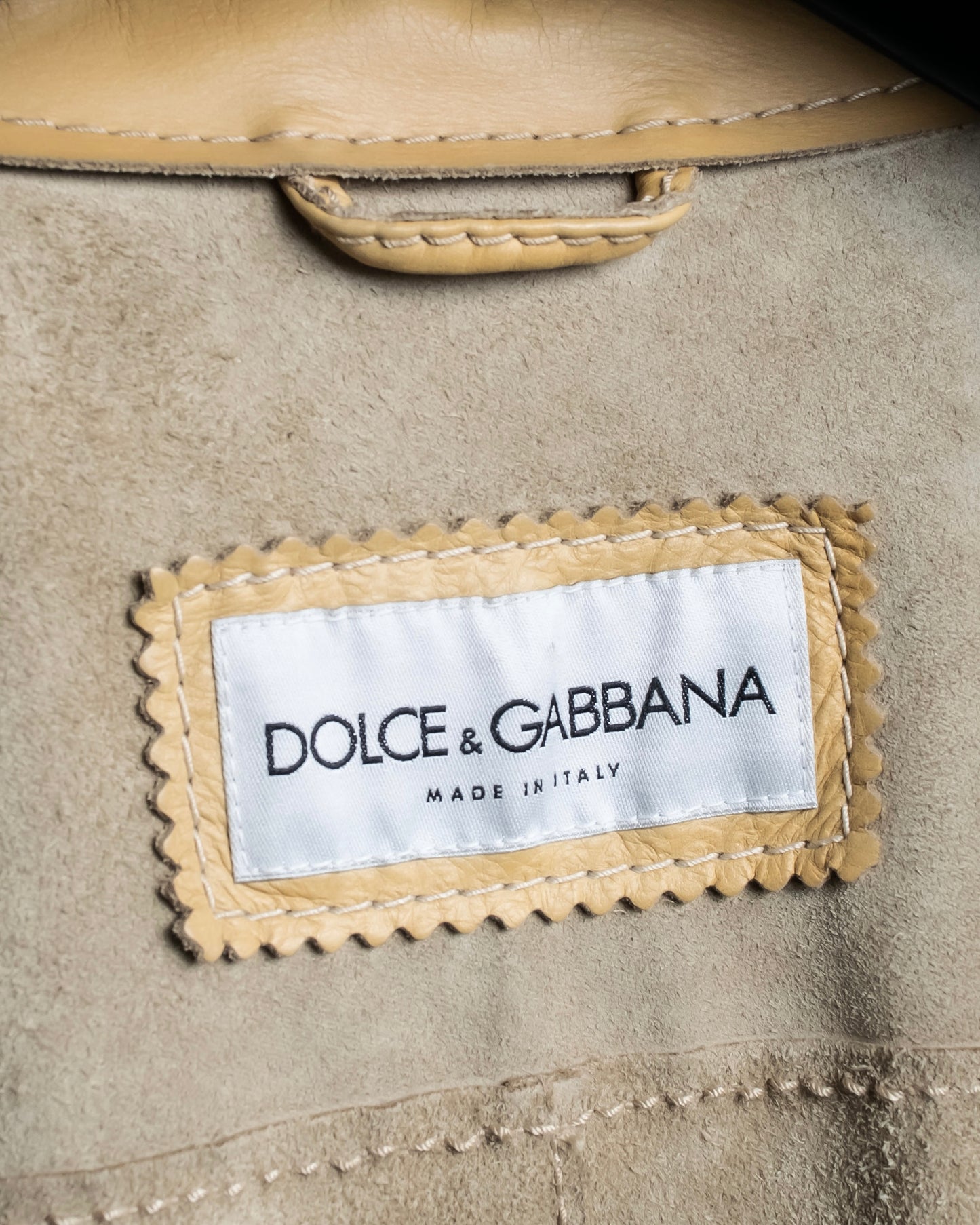 "Dolce & Gabbana" Tanned genuine leather front switching jacket