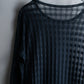 "ISSEY MIYAKE" Checkered see through pullover