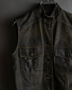 "CHANEL" 2000AW Karl Lagerfeld period calf leather vest