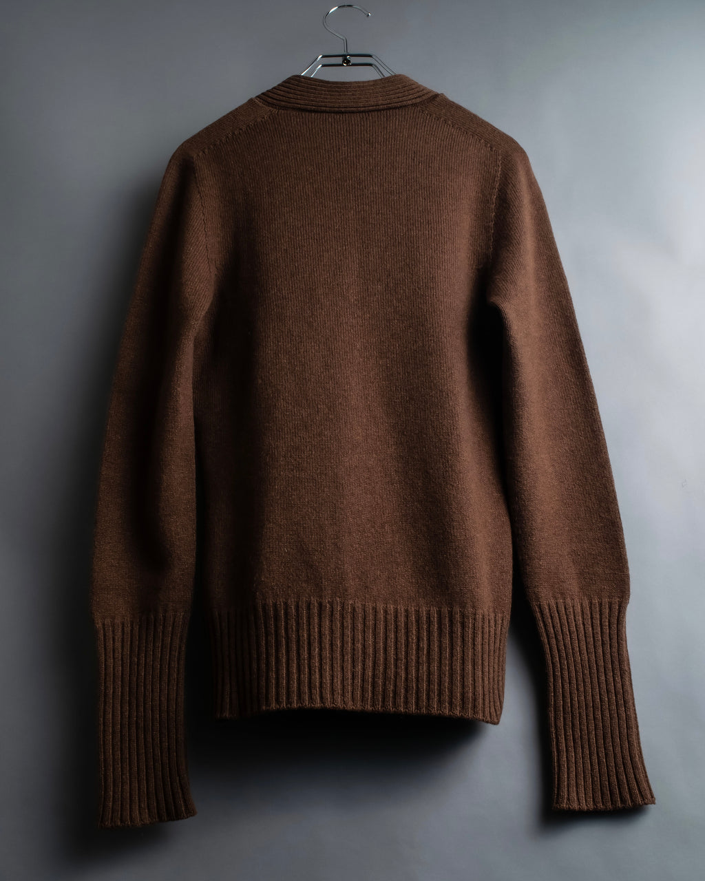 "HERMES" 100% cashmere V neck design knit