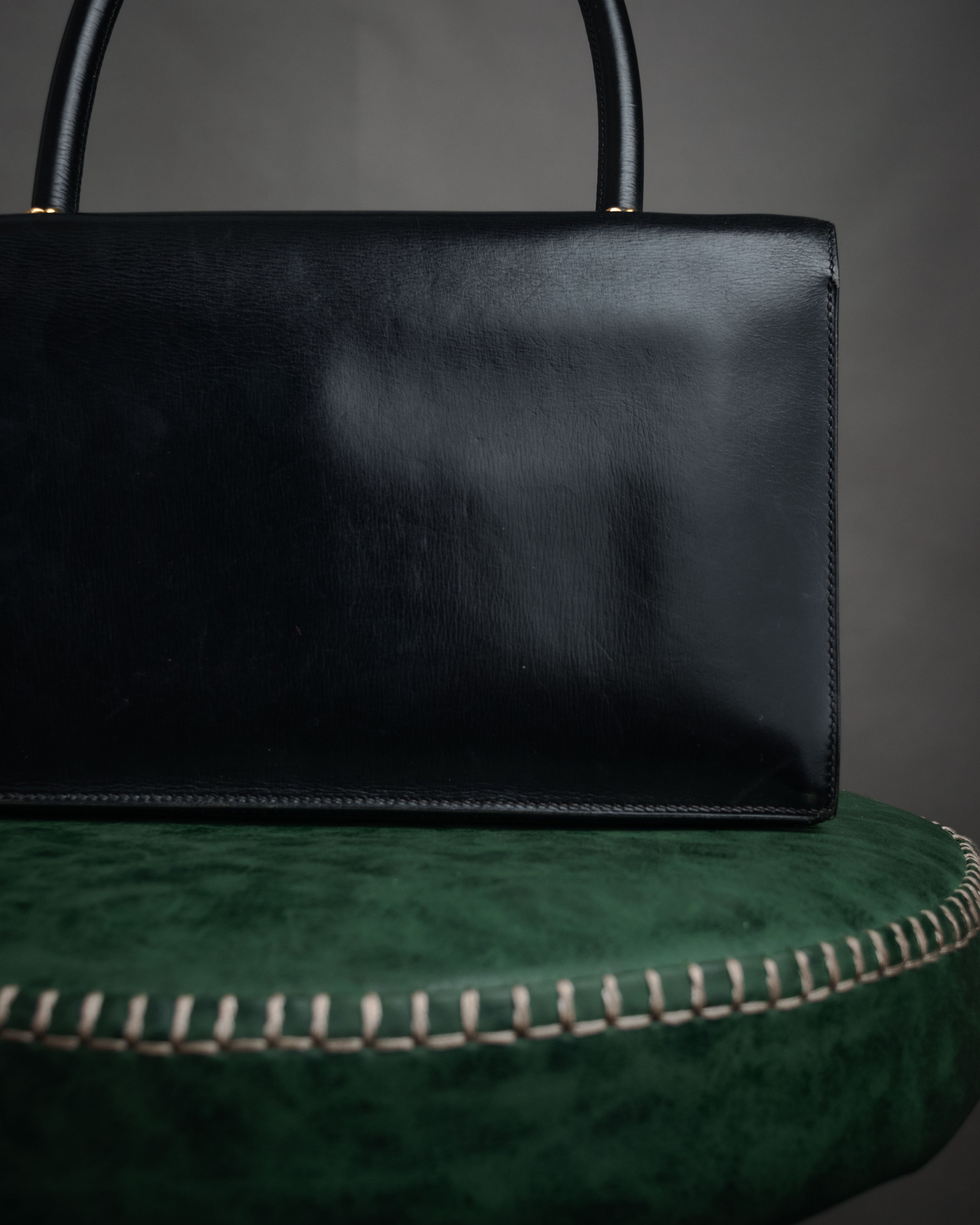 –SPECIAL– “HERMES” 50’s-60’s Escale box calf top handle bag